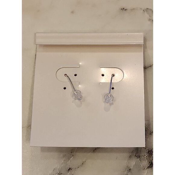 Sterling Silver Blue Crystal Teardrop Dangle Earrings - Picture 3 of 5